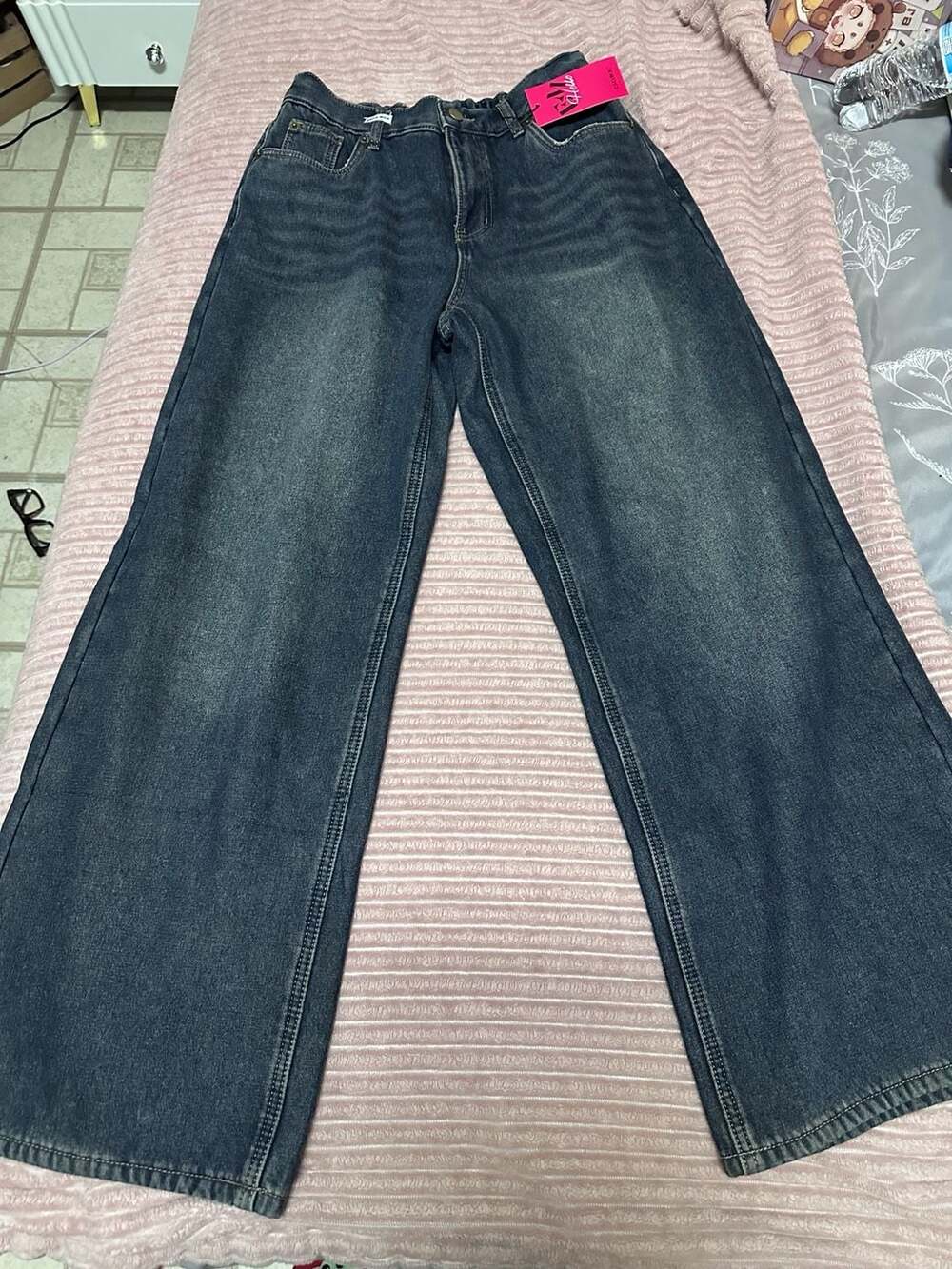MRDIA-WHIP EMMIOL Vintage Washed Wide Leg Jeans